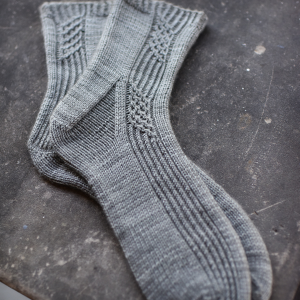 gray cabled socks