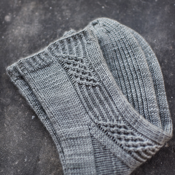 gray cabled socks